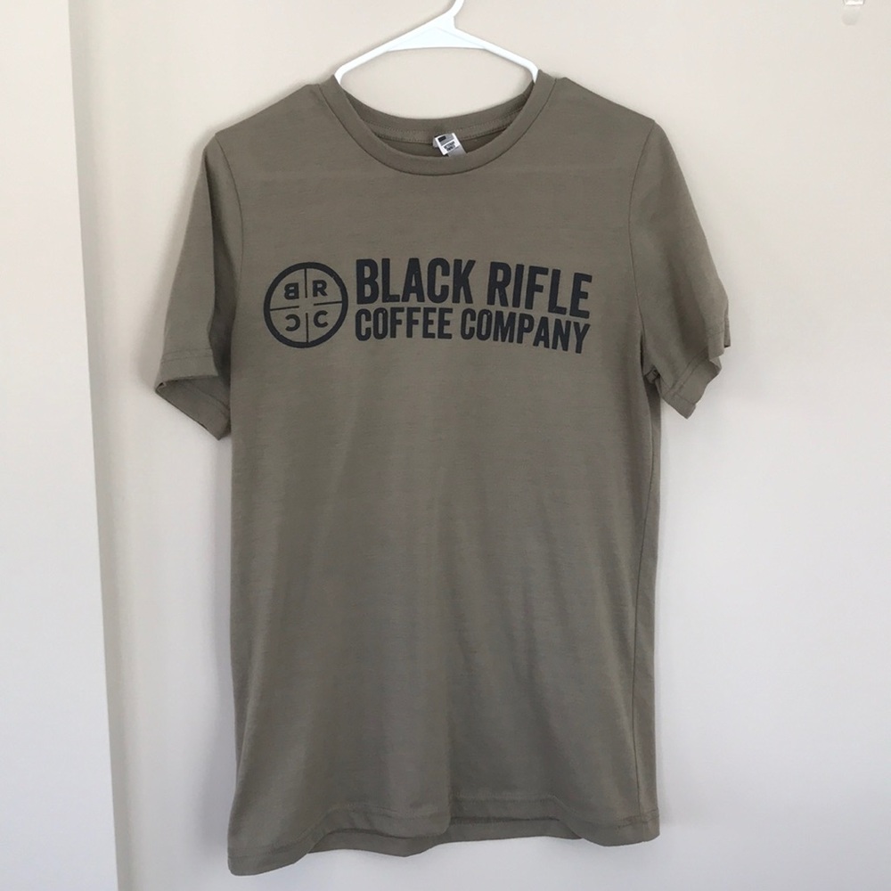 Men’s khaki Black Rifle Co. T-Shirt (M)